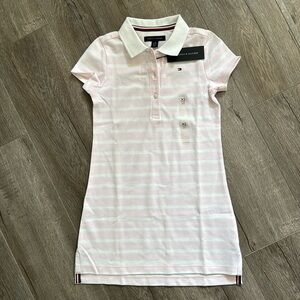 Tommy Hilfiger Kids' Stripe Stretch Pique Polo Dress - Pink Dream Multi